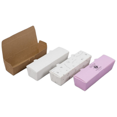 일회용 종이도시락 김밥 긴한줄 포장용기, 화이트, 1세트, 50개