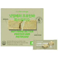 비비드몽타주 넛띵베러 프로틴바 피스타치오, 10개, 22g