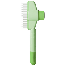 라피아노 반려동물 원터치 브러쉬 저자극 강아지 고양이 빗, 그린, 1개