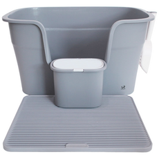 딩동펫 고양이 맥스 대용량 화장실 세트, 그레이, 1개