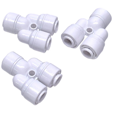 아쿠아메이드 정수기부품 원터치피팅 Y자 (1/4인치 외경 6mm호스 용), 1세트, AM 원터치피팅 Y 003