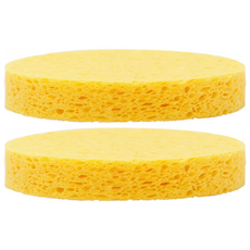 BELOTTY 加厚圓形沐浴海綿 2入, 黃色, 1個