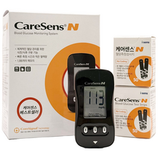 케어센스N 혈당측정기+시험지110매+채혈침110개+알콜솜100매 당뇨 당 체크기 검사기, 1세트, 1세트