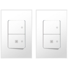 Boedam 2孔開關 換氣扇 FAN 內建跳線 雪白色, 2個