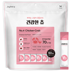 조이펫 고양이 건강한 츄 간식 60p, 혼합맛(닭가슴살/게살), 720g, 1개