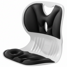 허리 밀착 지지 커블체어 바른자세 좌식 등받이 의자, 블랙