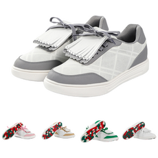 VVTJC 여성 가죽 테슬 클래식 골프화