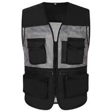 Makone 남성 여성 공용 사계절 브이넥 멀티 포켓 등산 촬영 메쉬 조끼