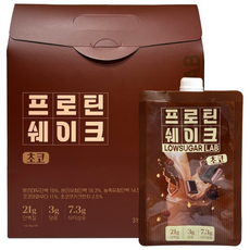 [로우슈가랩] 저당 단백질 쉐이크 파우치 초코맛 45g x 7팩, 1개, 7회분