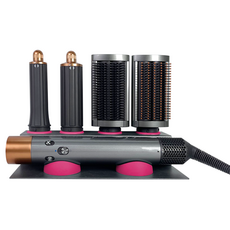 Haean 迷你4格吹風機架, 金屬灰(矽膠工具 粉紅色), 1個