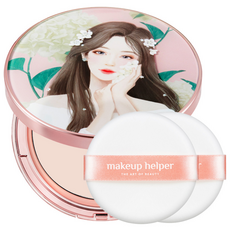 makeup helper Art Pact 原創專業定妝蜜粉餅 25g Sweet Sofia + 專用粉撲組, 1個, 21號 淺粉色