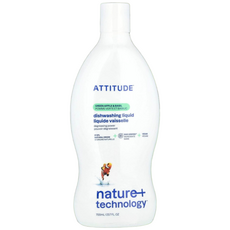 에티튜드 베이비-베베 내추럴 어린이 보틀 & 디쉬워싱 액상 유아 주방세제, 700ml, 2개