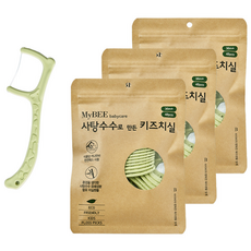 MyBEE 甘蔗製孩童牙線 48入, 混色, 3包