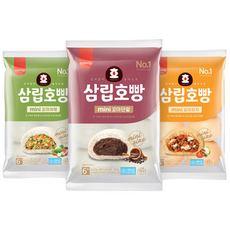 삼립 미니 호빵 3봉(단팥1봉 야채1봉 피자1봉)혼합 꼬마 찐빵 겨울간식, 3개