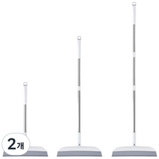 JoySmile 다용도 회전 실리콘 빗자루 스퀴지 길이조절 각도조절 먼지 물기제거 화장실 미용실, 그레이, 2개