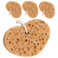 Sseukssak 愛心造型海綿沐浴球, 米色, 4個, 4入