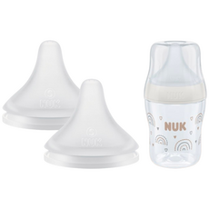 누크 퍼펙트매치 체험팩 젖꼭지 + 젖병 샘플(젖병 150ml + 젖꼭지S), 1세트, S (0개월~)