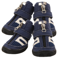 퍼피아 하이커슈즈 애완견 미끄럼방지 신발, 로얄블루, 4개