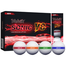 볼빅 골프공 소닉 V8 소프트 트랙 1더즌, 멀티(레드+오렌지+그린+블루), 12개입, 1개