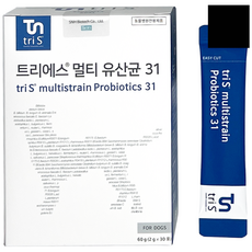 트리에스 강아지 고양이 멀티 유산균 최다균종31 프로바이오틱스 설사 변비 면역력 장건강 영양제, 01.수량(30일), 1개, 장건강/유산균, 30회분