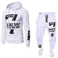 Izeriel 남성 캐주얼 포켓 후드티 세트 대형 풀오버 후드티 실용적 일상 운동복날염 트레이닝 츄리닝세트 남자상하의세트 가을옷