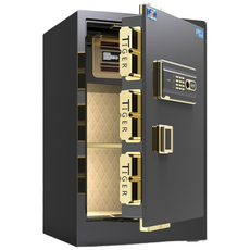 ANYOU 금고 가정용 방범함 소형 암호 금고 사무용 침대 머리맡 보관함, 60CM(비밀번호), 블랙