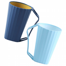 (2P) 코코리브 파스텔 거꾸로양치컵 욕실 칫솔꽂이 물빠짐 칫솔컵, 네이비-스카이, 1세트