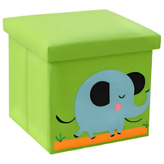원더파파 접이식 자수 캐릭터 다용도 정리함, 코끼리 연두, 1개