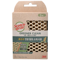 [3M]그리너클린 옥수수 3중 그물망사 수세미, 4개, 2개입