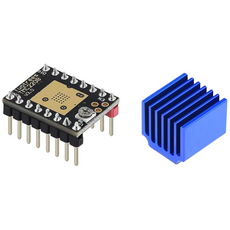TMC2208 V3.0 스탭 모터 드라이버 모듈 (방열판 포함) 검정색 PCB, 1개
