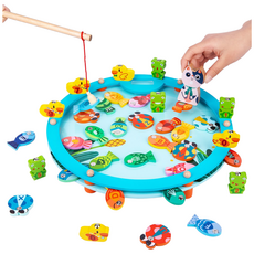 고려베이비 자석 원목 낚시 놀이 세트 장난감 교구 물고기 게임 잡기 완구, 낚시 세트, 1개