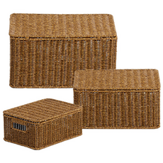 house recipe. PP藤編 Ver 2 低款 3件組, 棕色, 1套