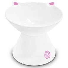 Banhari 貓臉寵物食碗, 粉紅色, 1個