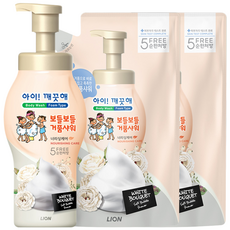 LION 獅王 泡泡沐浴乳容器 700g*1入+補充包 650g*2入 White Bouquet, 1組