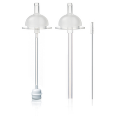 hibee Double Heart適用替換奶瓶吸嘴 2入+簡便吸管+重力球吸管+吸管刷組 第1階段, 單色, 1組