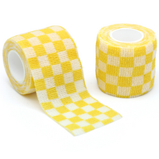 펫츠가베 강아지 자가접착 붕대신발, 1개, 체크패턴+옐로우