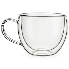 루체루나 핸들 더블 글라스 이중 내열 홈 카페 유리컵 260ml, 1개, 허브티