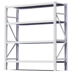 코랙코리아 킹랙라이트 단당100kg 고릴라랙 앵글선반 철제선반 진열대, 4단, 화이트