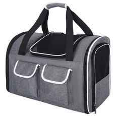 리에어 강아지 고양이 이동가방 소프트 켄넬 백팩 기내용 이동장, 1개, 그레이
