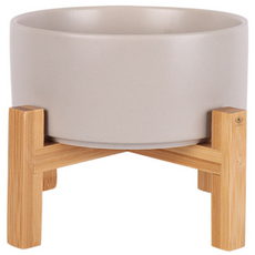 DING DONG PET 寵物現代大理石陶瓷餐具 雙層單口 一般型 L, 灰色, 1個