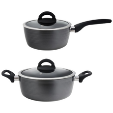 풍년 마레 세라믹 IH 인덕션 겸용 냄비 2종세트 셰프앤쿡, 블랙, 편수18cm+양수20cm, 1개
