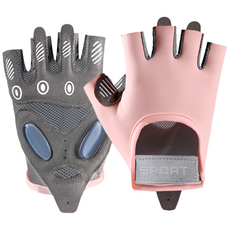 여성용 충격완화 미끄럼방지 통기성 좋은 피트니스 헬스장갑, 핑크