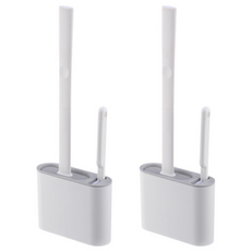 앤티스 벽걸이형 이중 욕실 브러시 세트 2p, 라이트그레이, 1세트