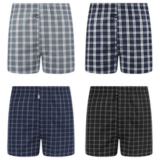 제임스딘 남성용 체크포인트 클래식 트렁크 사각팬티 4종세트