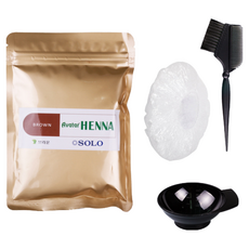 아바타 헤나 염색도구세트, 브라운, 1개