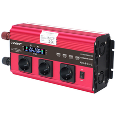 루앤 차량용 LCD 인버터 유사계단파 6000W 220V 60hz 한국형 KC인증, 1개, 레드 6000W 전압 24V