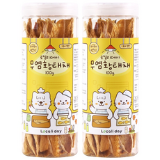 로컬리데이 강아지 고양이 황태채 무염 용대리 국내생산 동결건조 간식, 2개, 100g, 무염황태채