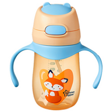 tommee tippee 湯美天地 孩童學習吸管杯 240ml, 橘色, 240毫升, 1入