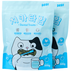 3651 치카타임 고양이 이빨과자 덴탈트릿 간식, 1개, 300g, 닭고기맛