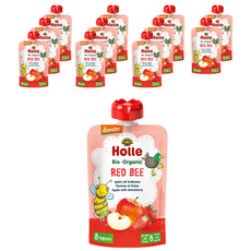 홀레 이유식 파우치 레드비, 사과 + 딸기, 100g, 12개